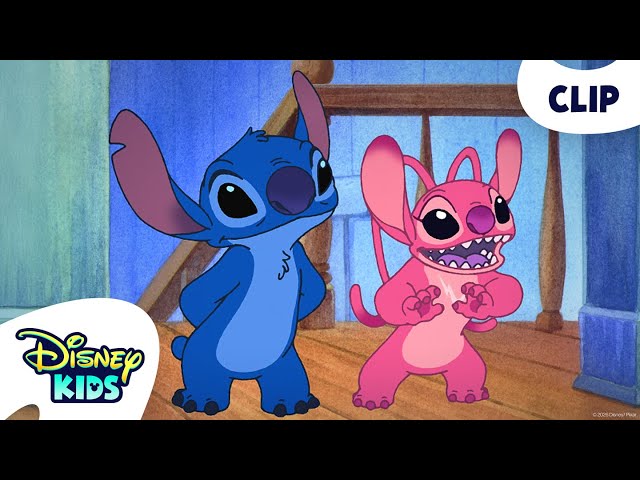 Stitch Meets Angel 😍 | Lilo & Stitch: The Series | @disneykids