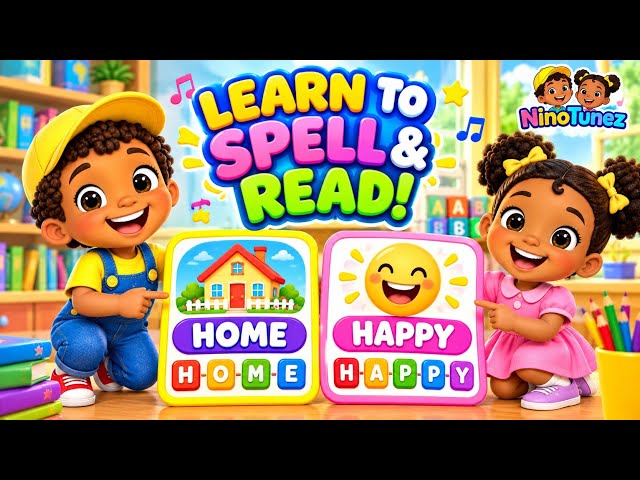 Learn to Spell & Read! 🔤 Easy Words & Meanings for Kids | NinoTunez