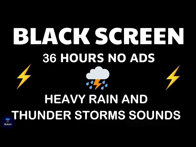 🔴 Heavy Rain and Thunder Sounds for Sleeping - Black Screen | Soothing Storm for Deep Sleep
