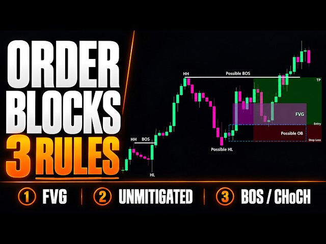 Order Block Trading Explained: 3 Rules to Identify Valid Order Blocks #trading #SMC #ICT