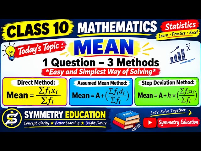 Mean Concept Fully Cleared! Learn 3 Methods with 1 Question | Class 10 Statistics