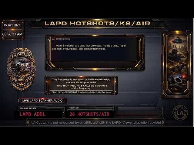 LAPD HOTSHOTS - LA Police Scanner High Priority Calls - LA Captain ARCHIVE - 14-Oct-2026