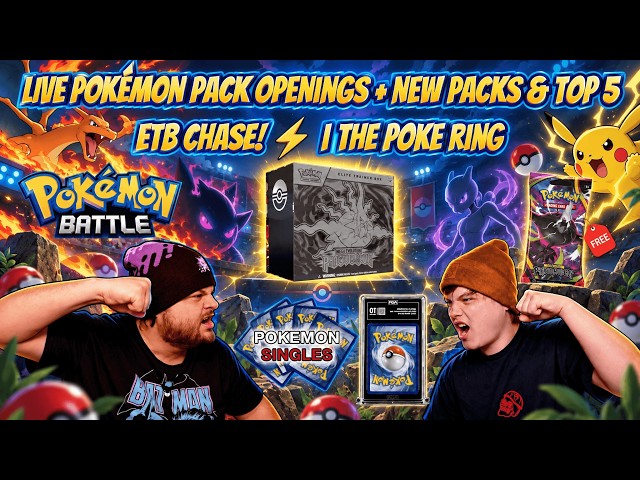 LIVE Pokémon Pack Openings + Top 5 ETB Wheel! 🔥 | The Poke Ring