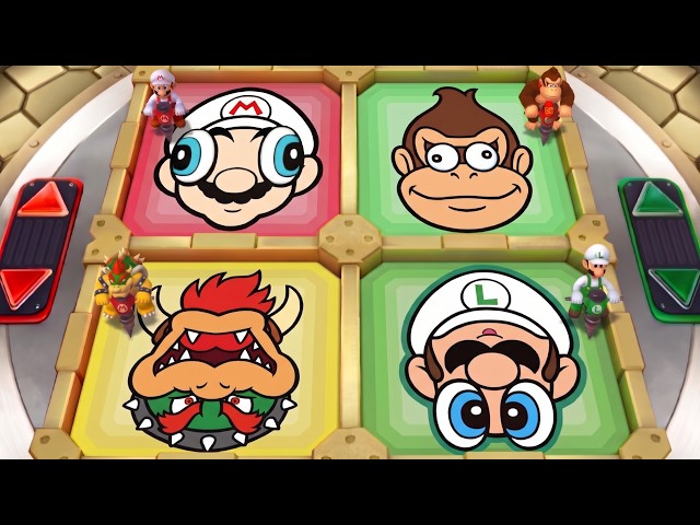 【スーパーマリオパーティ】配管工兄弟 VS 2大怪獣王！マリオ＆ルイージはクッパ＆DKの圧倒的パワーに勝てるのか！？4K UHD (2160p)