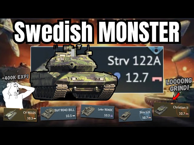 I GRINDED The most BROKEN Top Tier in War Thunder!🔥[Swedish Strv 122] | I got +500k sl in ONE battle