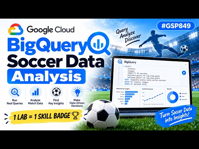 BigQuery Soccer Data Analysis #GSP849 #qwiklabsarcade2026