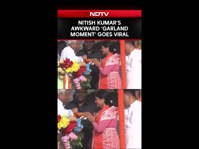 Bihar CM Nitish Kumar’s Viral Video Of Garlanding Woman Candidate Sparks Row