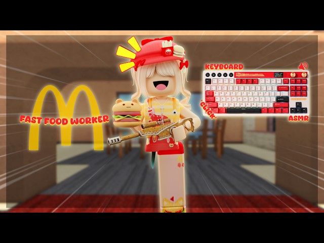 PLAYING MM2 AS A FAST FOOD WORKER *Keyboard ASMR*