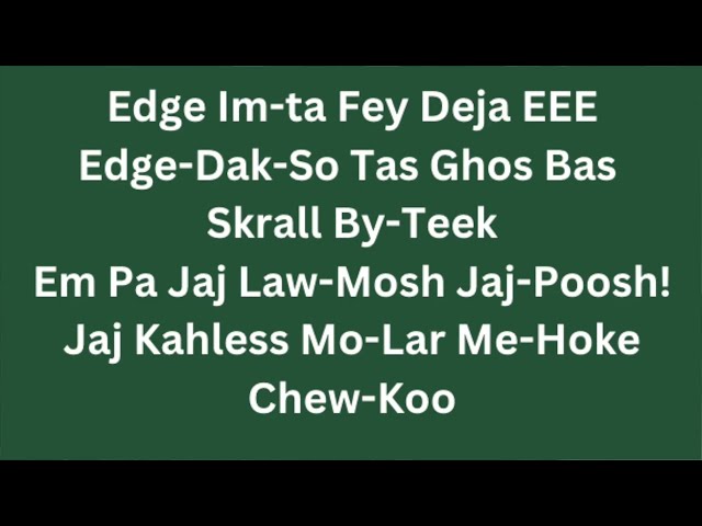 Learn To Sing Klingon Songs: The Drinking Song: Klingon Sing Along Full LYRICS on screen version