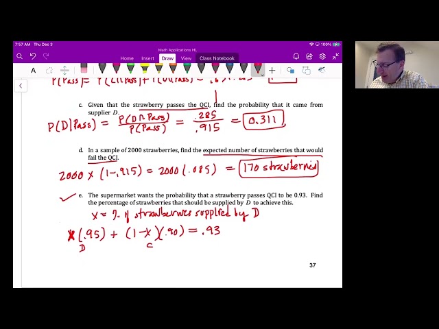 Math Analysis HL Unit 5 Video 12: Tree diagrams & conditional probability practice probs 1-7(Ch 5.4)