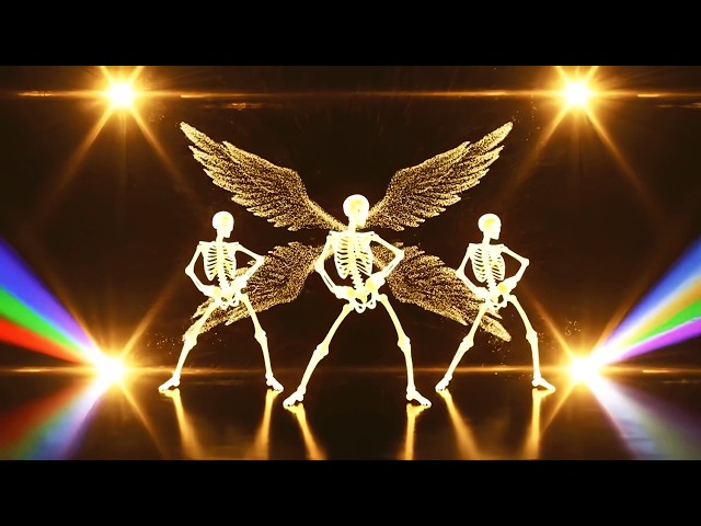 Golden Skulls & Dancing Skeletons | 4K Trippy VJ Loop - Surreal Dark Fantasy, Party Background Video