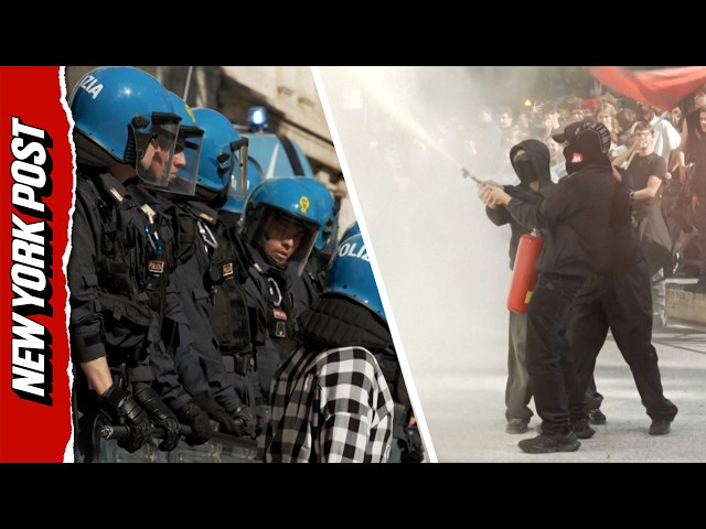 Italian Students Hurl Firecrackers at Police During Massive Rome Protest