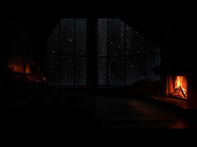 A Snowstorm Outside, A Dream Inside ❄️ Fireplace & Snowstorm Sounds | Blizzard & Windstorm Sounds