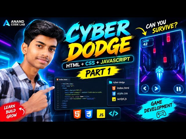 I’m Building a Cyber Dodge Game with HTML, CSS & JavaScript 🎮 | Part 1