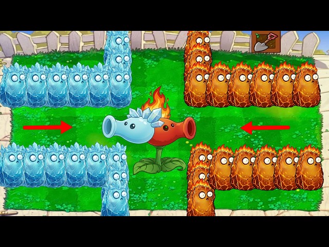 9 Snow vs 9 Fire Pea & Tallnut vs All 9999 Pvz Zombies Dr Zomboss - Plants vs Zombies Hack
