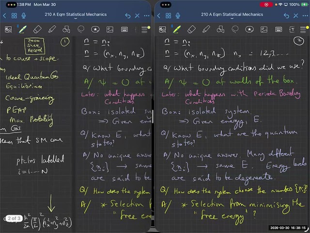 Lecture 1 Statistical Mechanics March 30 2026