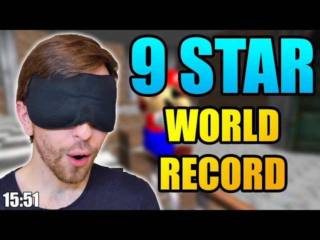 BLINDFOLDED Super Mario 64 - 9 Star Speedrun in 15:51 by Bubzia (World Record)