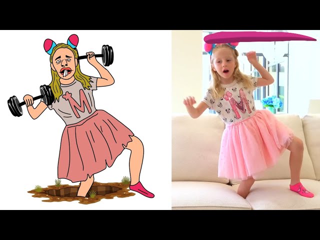 Like Nastya - The Boo Boo Story from Nastya and Papa Funny Drawing Meme | Mkartanimation 