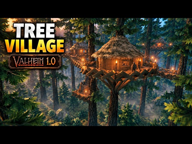 How to Build an ENTIRE Village in the Trees in Valheim 1.0