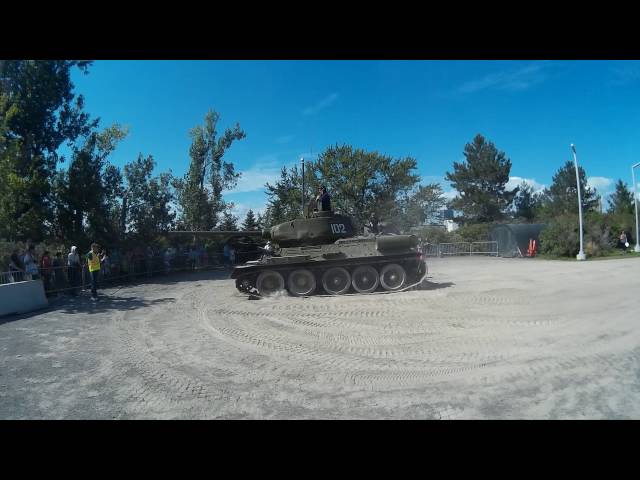 Parking the Soviet T34/85 tank at the Canadian War Museum