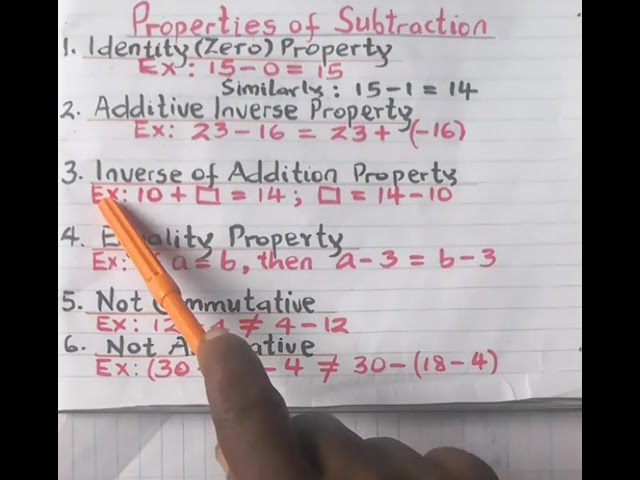 Subtraction of Whole and Decimal Numbers, Part 1 - Properties