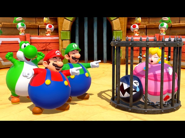 Mario Vs Peach Vs Yoshi Vs Luigi! Super Mario Party Minigame Showdown (4K UHD)