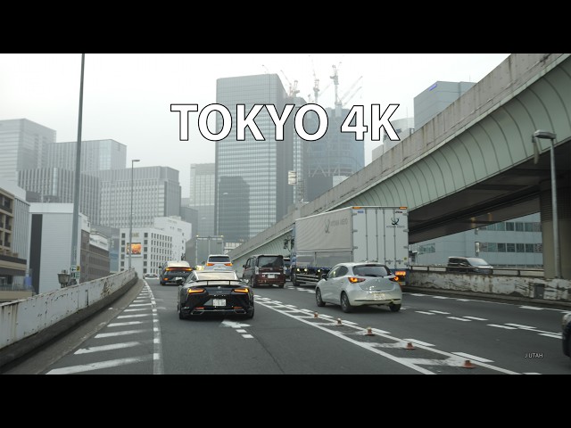 Tokyo 4K HDR - Steel Highway Skyline Sunset - Driving Downtown