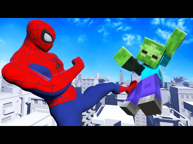 Kicking MINECRAFT Zombies Off Buildings in Overgrowth