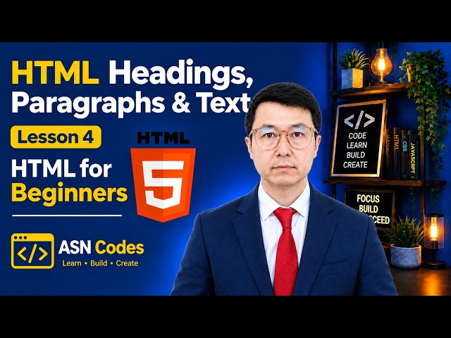 HTML Headings, Paragraphs & Text | HTML Tutorial for Beginners | Lesson 4 | ASN Codes
