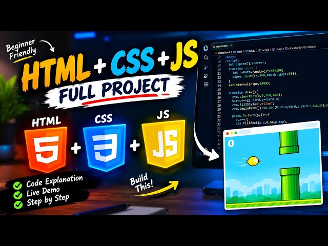 Flappy bird Making 🔥| HTML , JS , CSS 