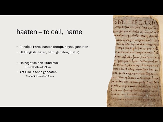 Engelsaxisch Reduplicating Verbs: Haaten