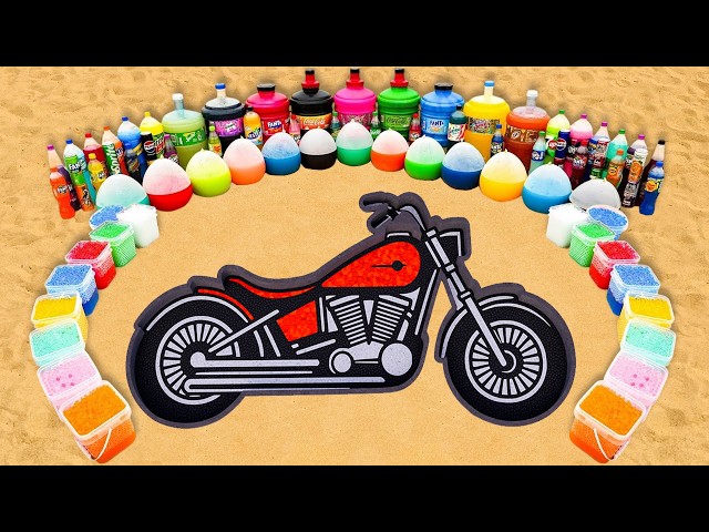 How to Make Super Bike with Orbeez & Cement, Balloons of Mtn Dew, Giant Pepsi, Coca Cola vs Mentos