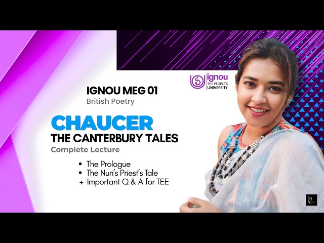 IGNOU MEG-1 British Poetry | The Canterbury Tales - Chaucer | Complete Lecture & Important Questions
