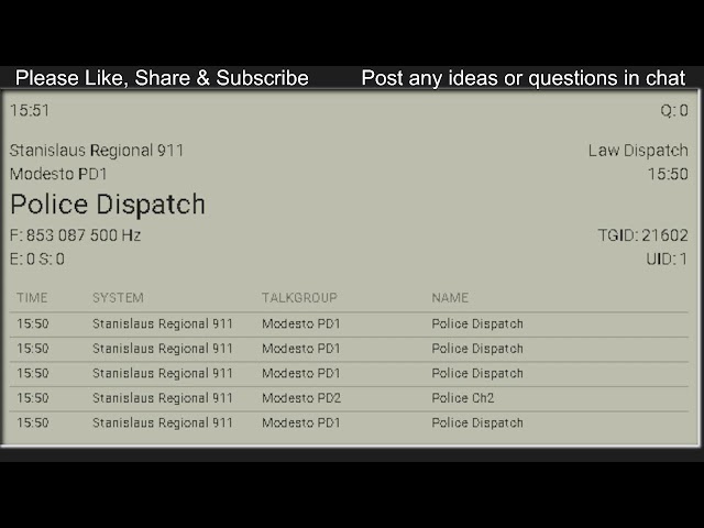 Live Police and Fire Scanner Feed For Stanislaus County