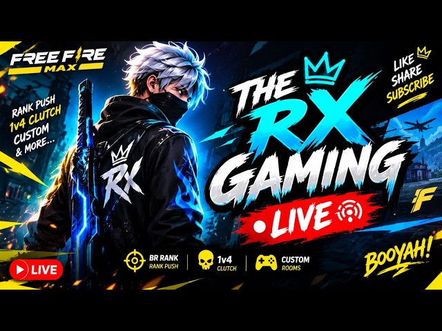 🔴 LIVE | THE RX GAMING ⚡ | Free Fire MAX Live | BR Rank Push 🔥
