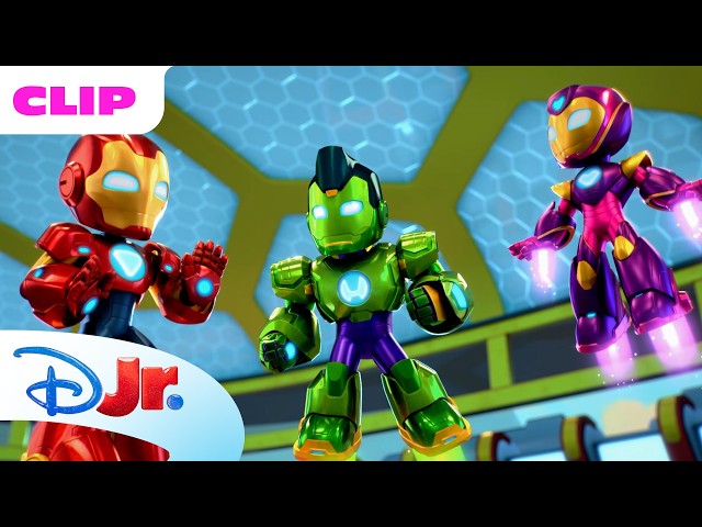 Absorbing Man Keeps Switching Forms! 😱 | Marvel's Iron Man and his Awesome Friends | Disney Jr. ​