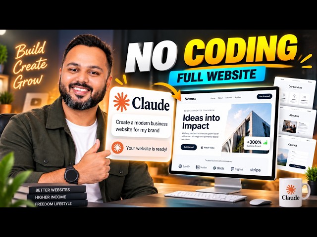 I Built a Complete Website Using Claude — No Coding!