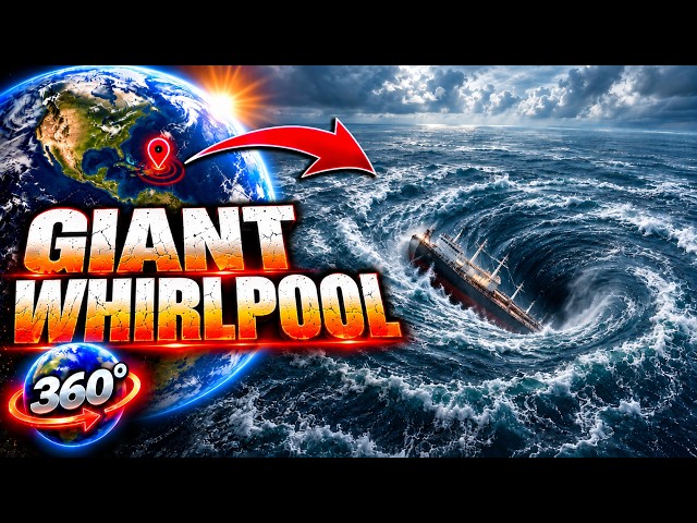 Video 360° - Found a Terrifying Giant Ocean Whirlpool on Google Earth!