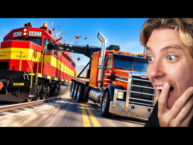 Reacting To Cars vs Trains in beamNG