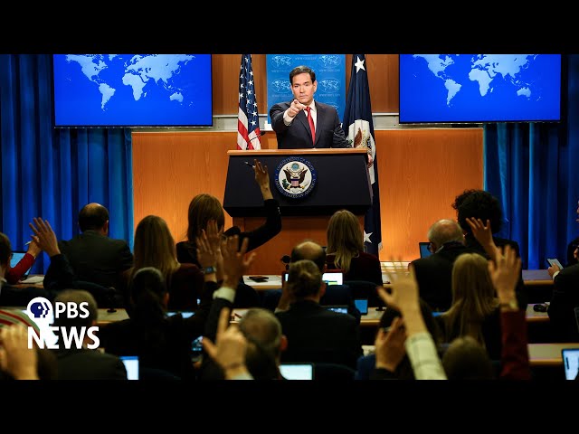 WATCH: Nick Schifrin asks Rubio if Putin is serious about peace in year-end news conference