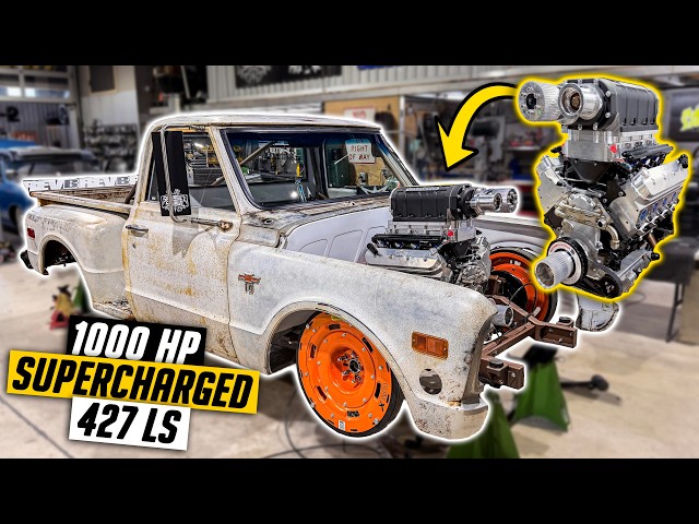 C10 SEMA Build - Blown 427 LS Install & Custom Rear Wheel Tubs - Stepside Burnout Build Ep. 15