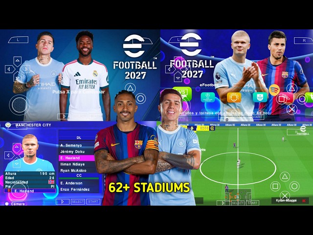 eFootball PES 2027 PPSSPP Android Offline Full Update UCL & League Kits 26/27 Season 4K Graphics