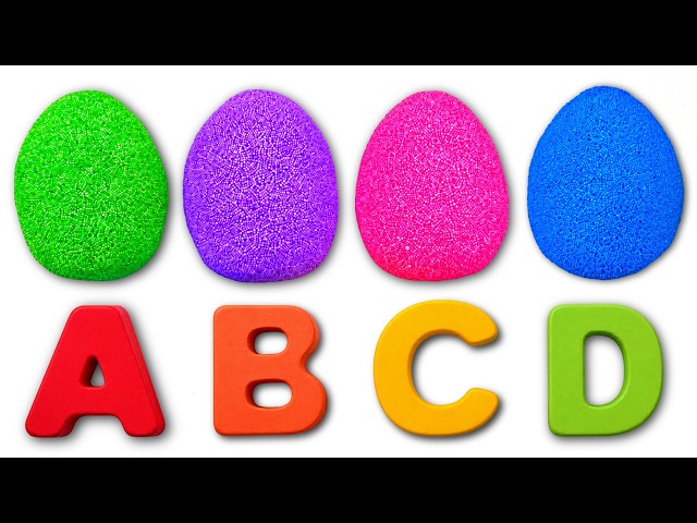 Learn Colors and ABC with Surprise Foam Eggs, Fruits & Animals | Preschool Toddler Learning Video