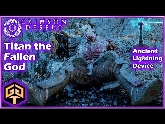 Crimson Desert Easy Fun One Shot Titan the Fallen God Boss Fight & Ancient Lightning Device Puzzle