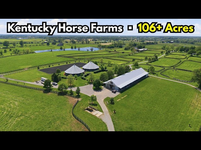 Kentucky Horse Farms For Sale / 106+ Acres / 20 Stall Barn / Lexington KY Horse Farm