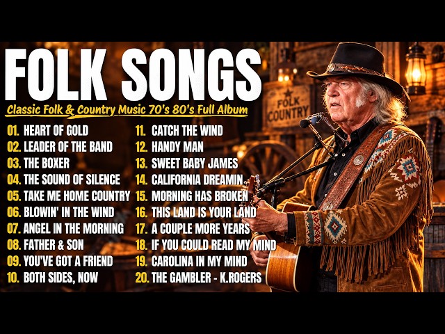 Golden Folk Songs 🍂 Classic Folk & Country Music 70's 80's Full Album🎶 Country Folk Songs