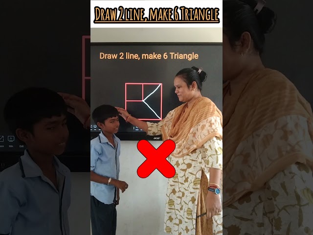 Draw 2 lines , make 6 triangles/Brain Test/innovative ideas #education #short #youtubeshorts