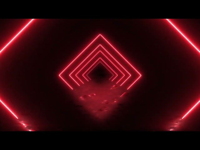 Red Neon Diamond Tunnel Loop | Retro-Futuristic Background | VJ Loop Motion Graphics 4K
