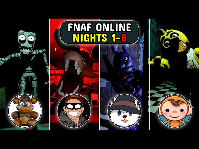 Beating Nights 1-7 (AND SECRET DEV NIGHT 8) In FNAF ONLINE