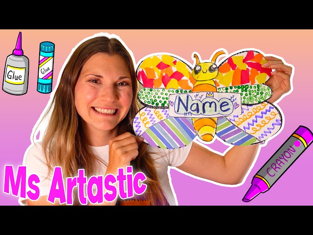 Easy Butterfly Name Art Lesson | Kindergarten Symmetry Art Project